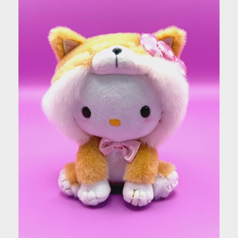 Hello Kitty Shiba Inu Mascot Keychain Plush